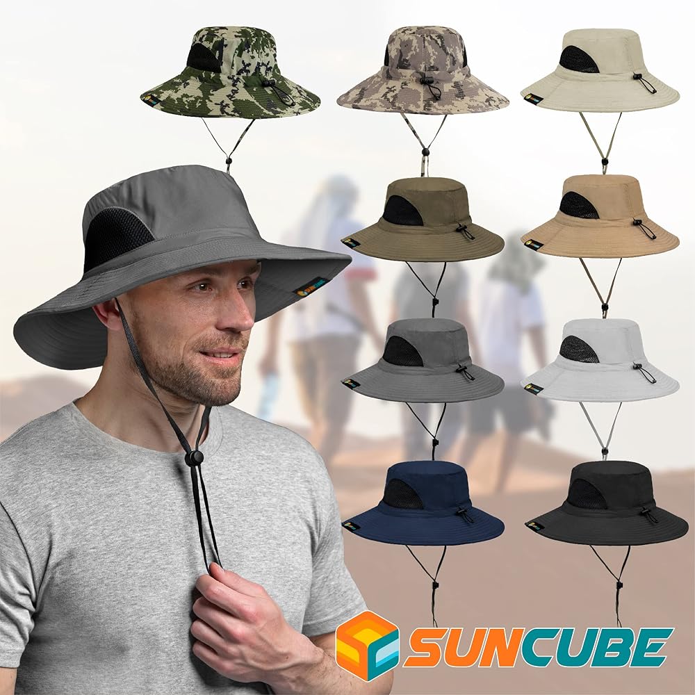 Amazon.com : SUN CUBE Fishing Hat | Wide Brim Hiking Sun Hat