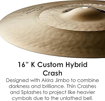 Amazon.com: Zildjian K Custom Hybrid Crash Cymbal - 16 Inches