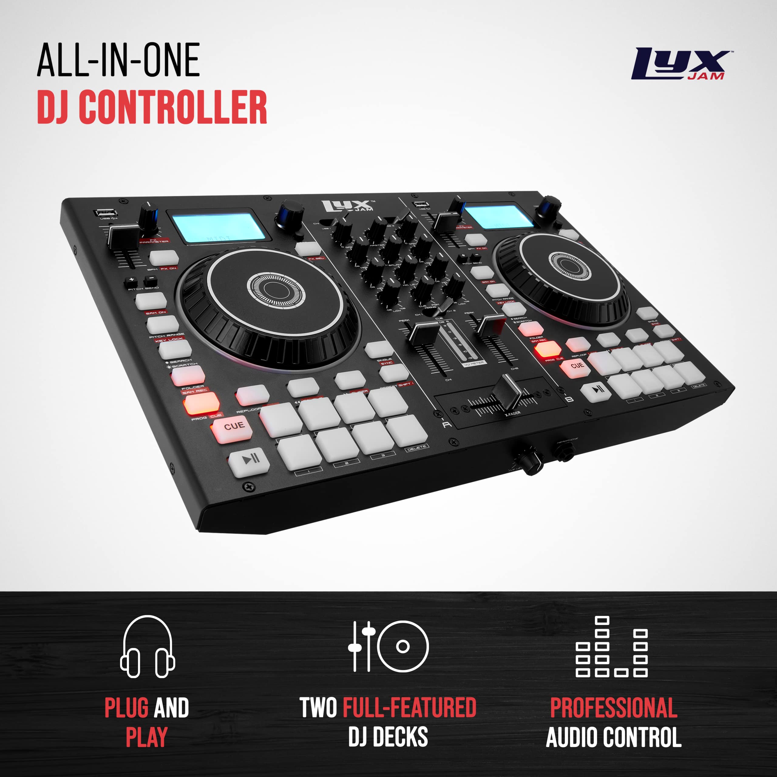 Amazon.com: LyxJam 2-Deck Portable DJ Controller, Mixing Console