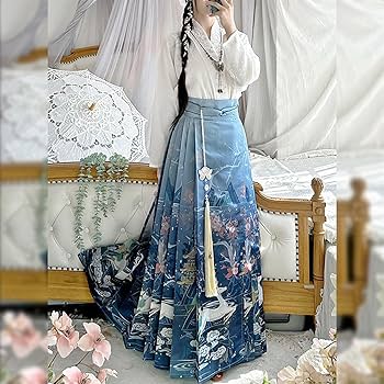 Amazon.co.jp: 漢服 中華服 コスチューム スカート 2点セット に刺繍