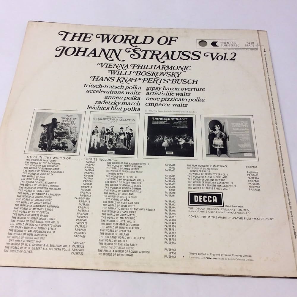 Amazon.com: The World Of Johann Strauss Vol. 2 - Johann Strauss