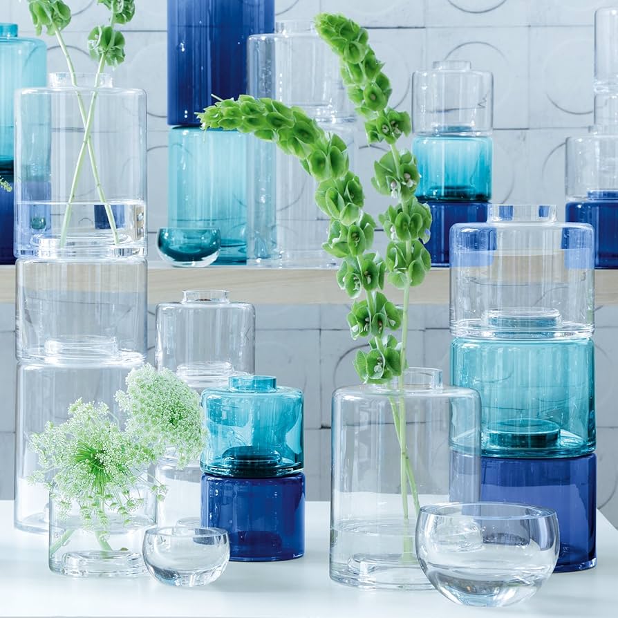 Amazon.co.jp: LSA(エルエスエー) フラワーベース(花器) ブルー 高さ