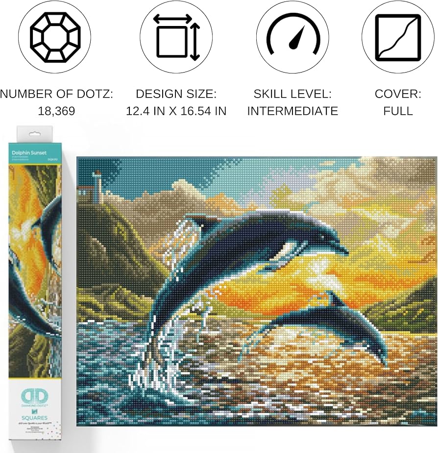 Amazon.com: DIAMOND DOTZ Dolphin Sunset Diamond Painting Kits for