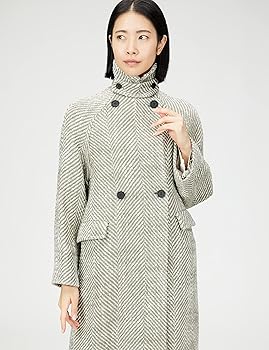 Mila Owen ヘリンボーン柄ストラップダブルコート ウール Mila Owen