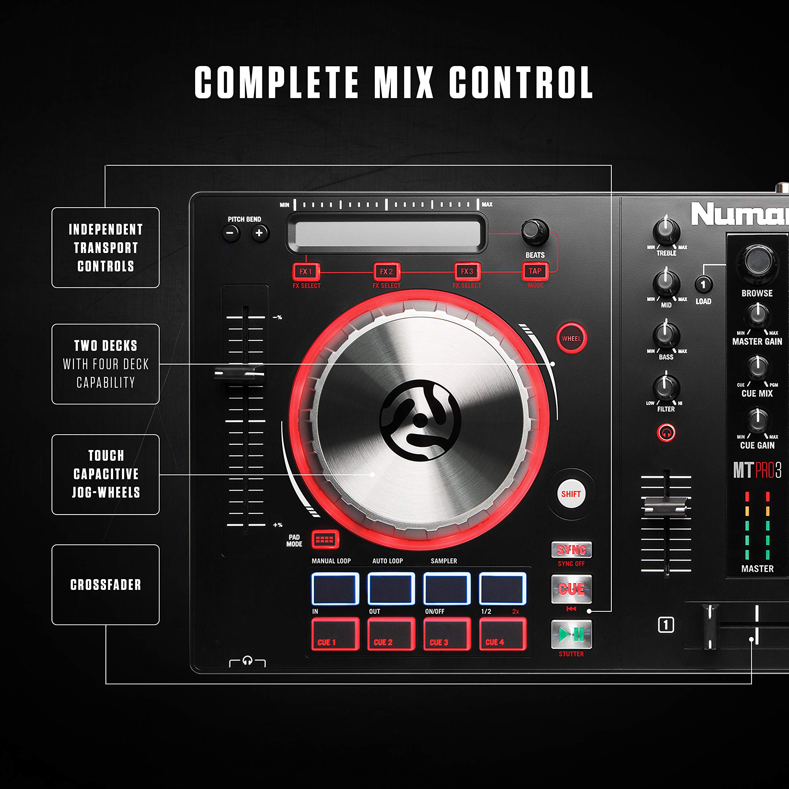 Controladora Numark Mix Track Pro 3 : Amazon.com.br: Instrumentos