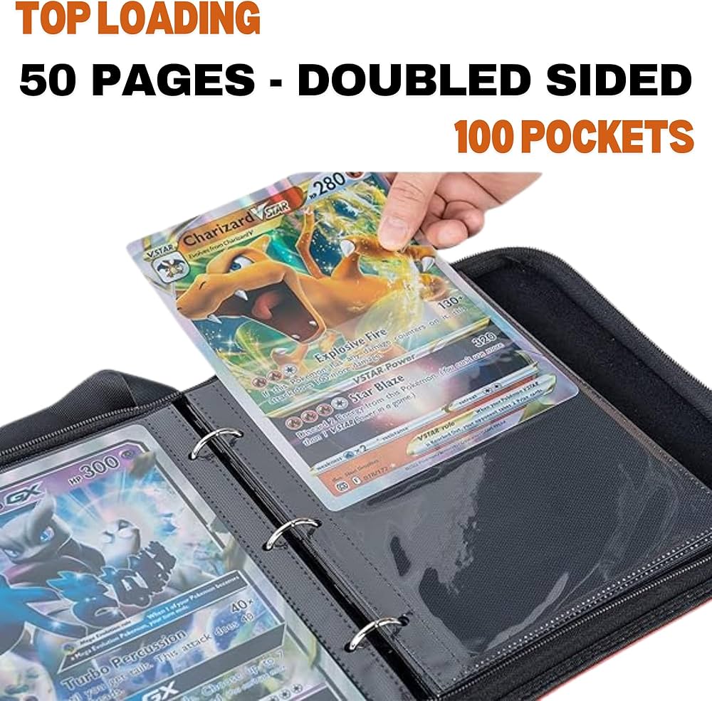 Amazon.co.jp: ジャンボカードバインダー - 100個のポケットには、特大