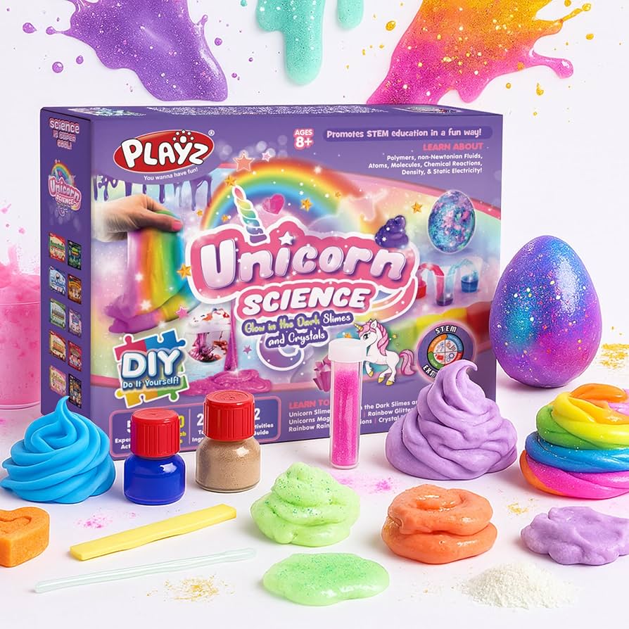 Amazon.com: Playz Unicorn Slime & Crystals 100+ Science
