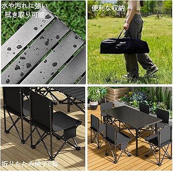 Amazon.co.jp: HEEOREV アウトドア テーブル チェアセット キャンプ