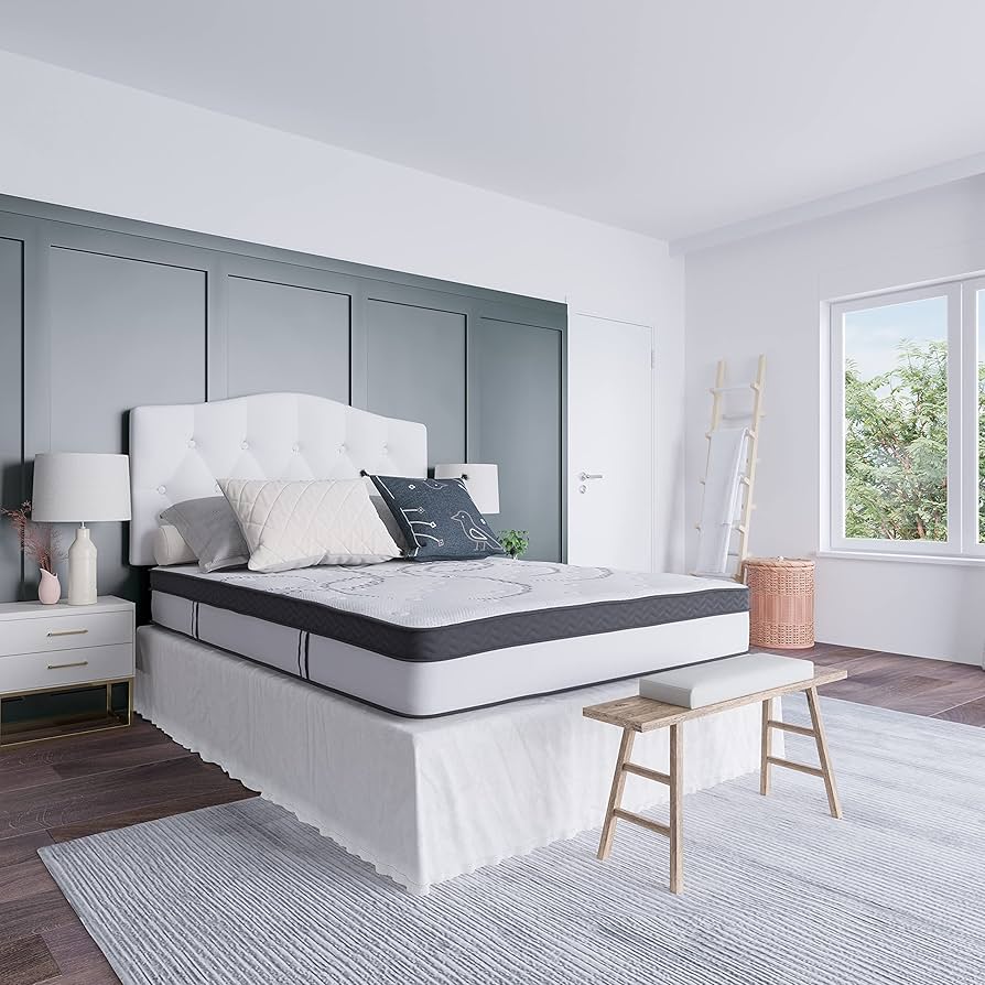 001！】Emma スプリングマットレス ダブル ホワイト 001！】Emma