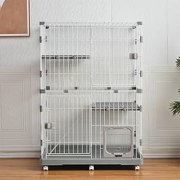 Amazon.co.jp: 猫 ケージ 猫ゲージ 収納 キャットケージ 2段 1段