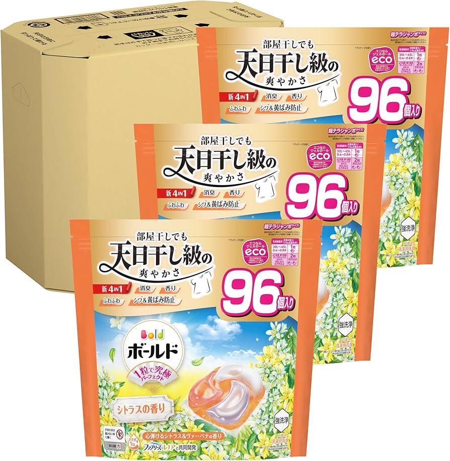 Amazon.co.jp: ボールド 洗濯洗剤 ジェルボール 4in1 心弾けるシトラス
