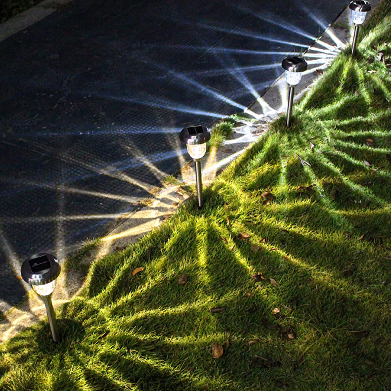 Amazon.co.jp: ガーデン LED ライト、ソーラー ステンレス スチール