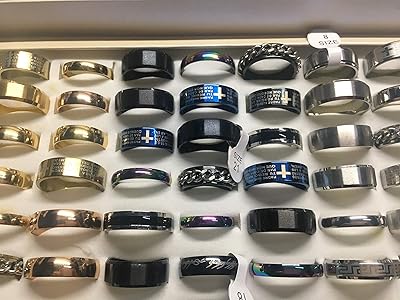 Amazon | メンズ指輪100個セットリング指輪まとめ売りアクセサリー指輪