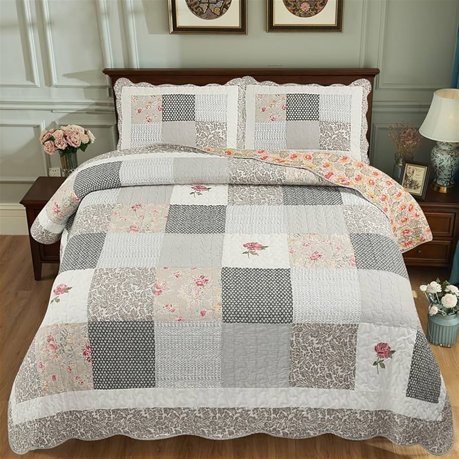 Amazon｜ベッドカバー ベッドスプレッド マルチ カバー 韓国パッチ