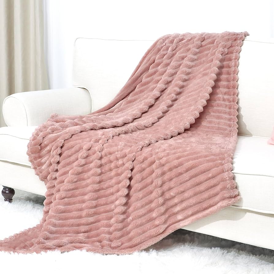 Amazon.co.jp: 暖かいブランケット ピンク ソフトフリース
