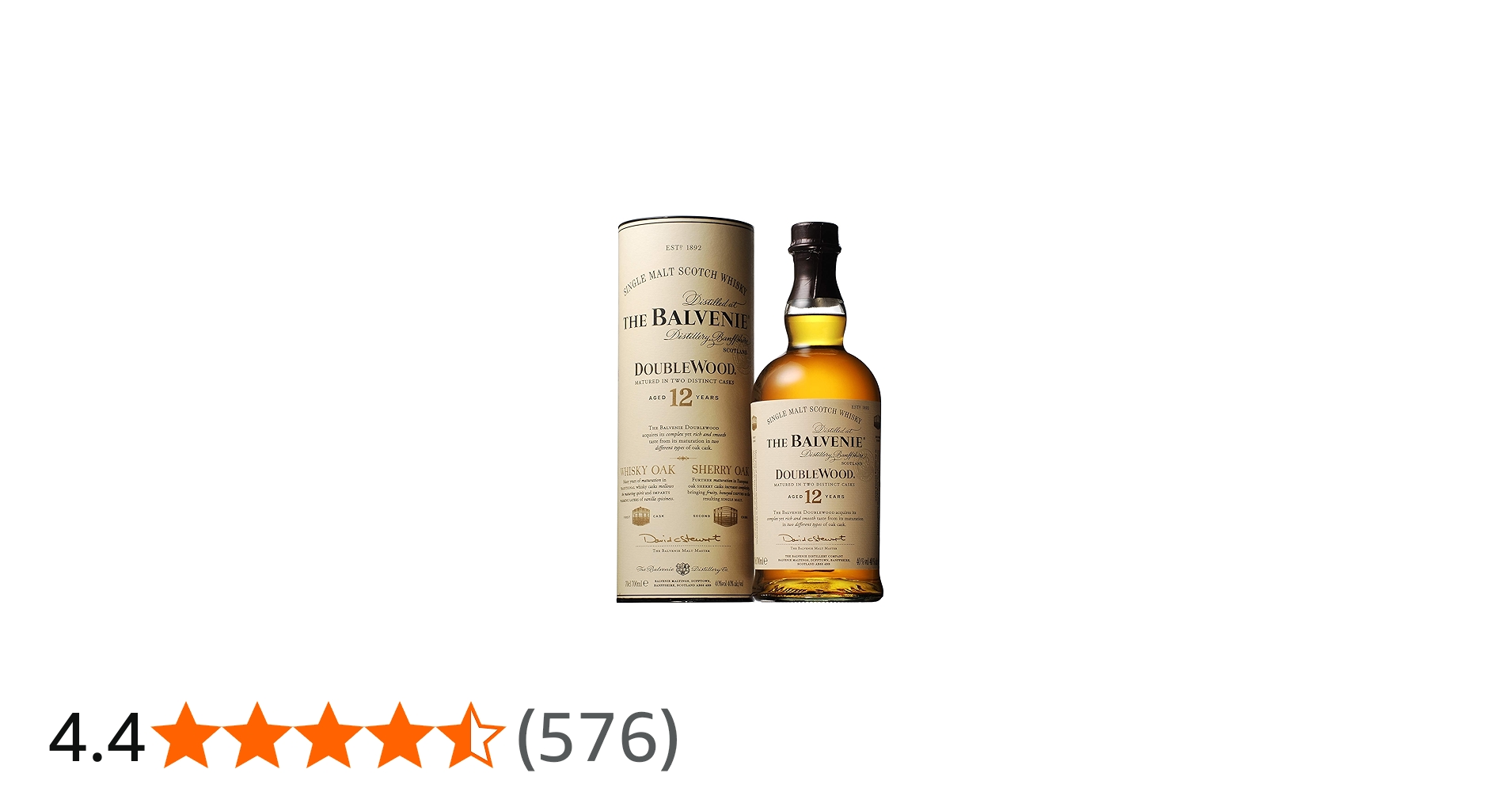 Amazon.co.jp: ザ・バルヴェニー 12年 ダブルウッド シングルモルト