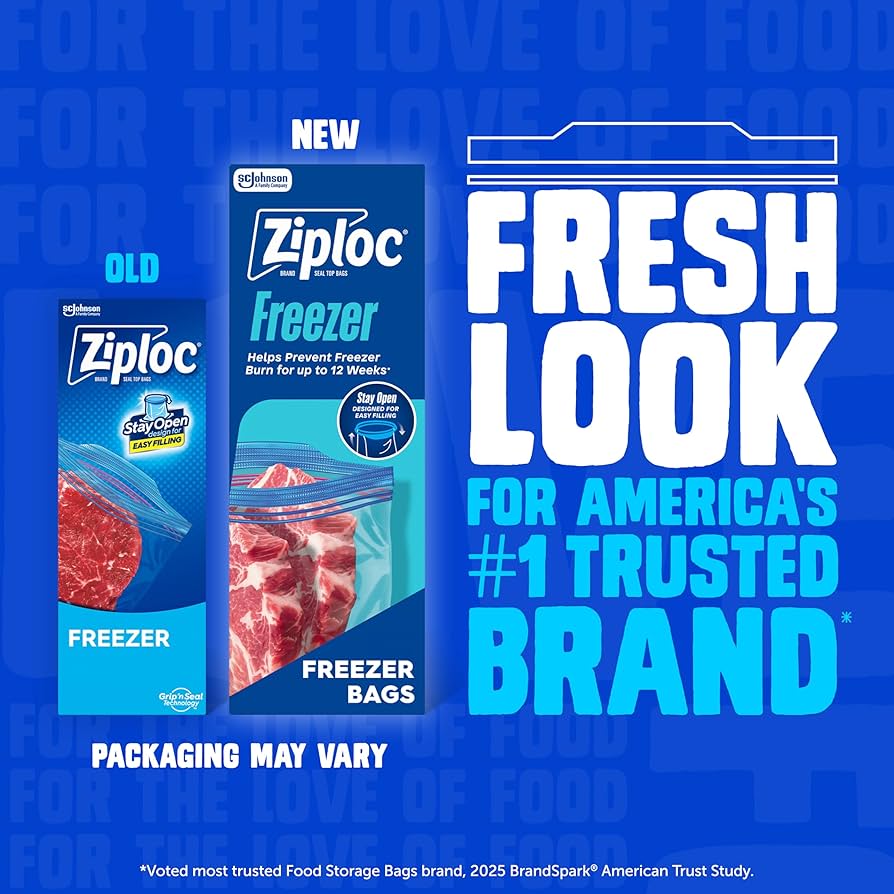 Amazon.com: Ziploc Gallon Food Storage Freezer Bags, Stay Open