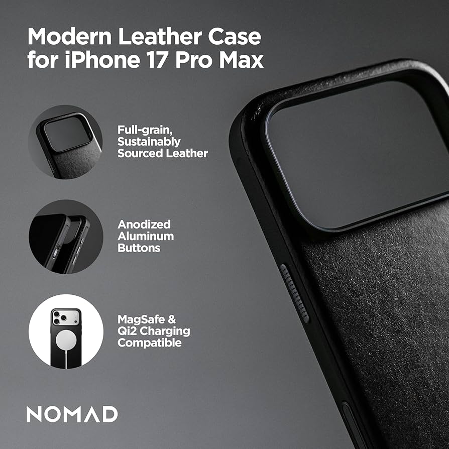 Amazon.com: NOMAD Modern Leather Case Black Compatible with iPhone