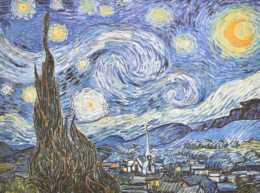 Amazon.co.jp: 晴れの街ギャラリー 絵画 額絵 ゴッホ 『星月夜』 F6 額