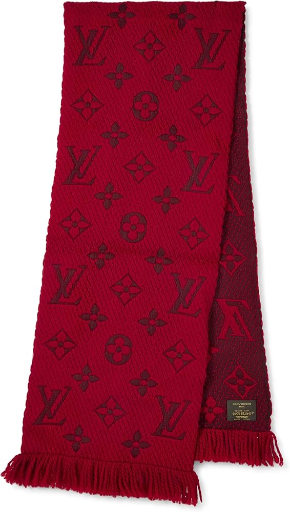 Amazon.com: Louis Vuitton, Pre-Loved Red Wool Logomania Scarf, Red