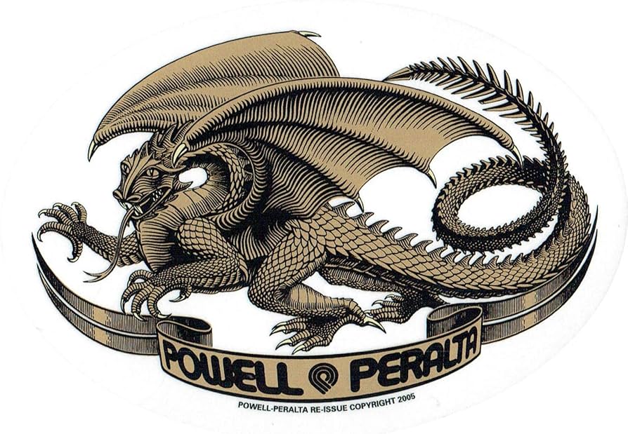 Amazon | パウエル・ペラルタ オーバル ドラゴン ステッカー（ブラウン