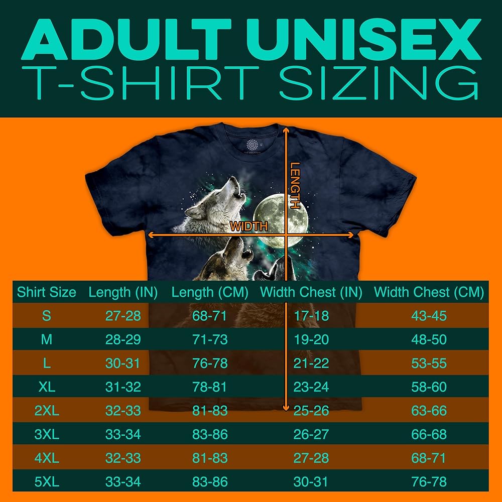 Amazon.com: The Mountain Three Wolf Moon In Blue Adult T-Shirt