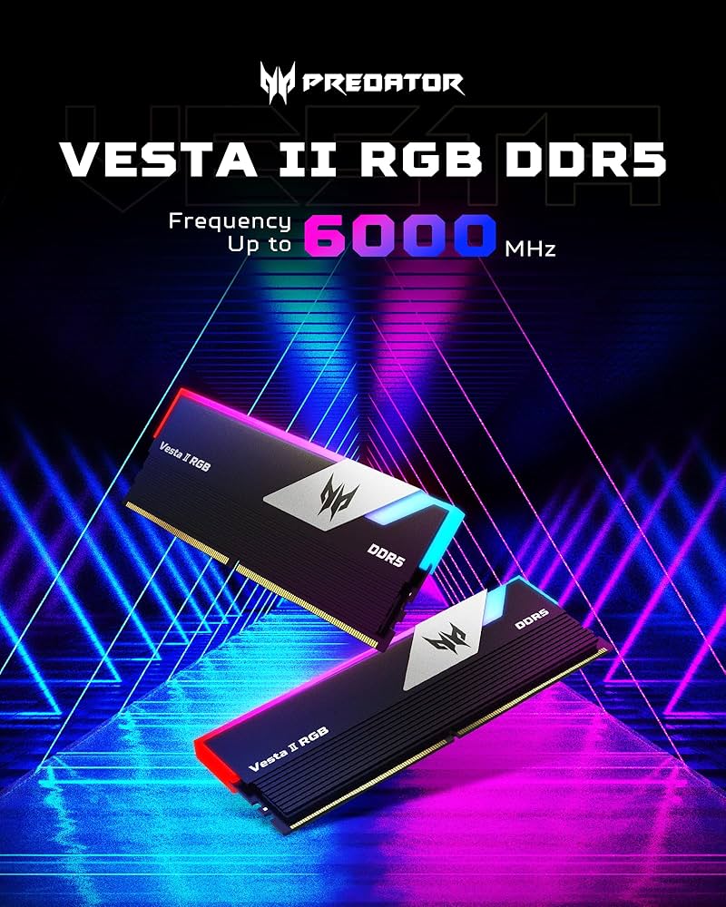 Acer Predator Vesta II RGB DDR5 RAM 64GB (32GBx2) 6000MHz CL30 PC5