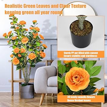 Amazon｜2パック 42インチ 人工椿の木 フェイクフローラルツリー