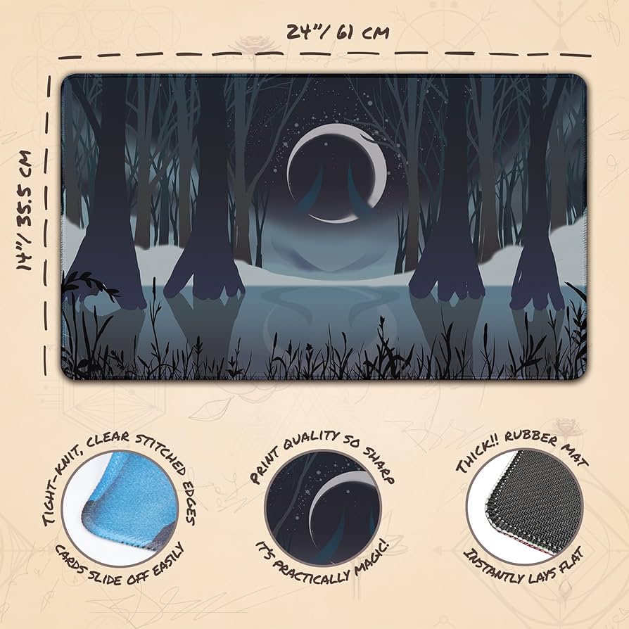 MTG 死の影 サイン入りステッチ加工プレイマット MTG 死の影 サイン