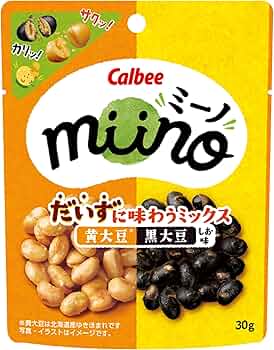 Amazon.co.jp: カルビー miinoだいずに味わうミックス黄大豆黒