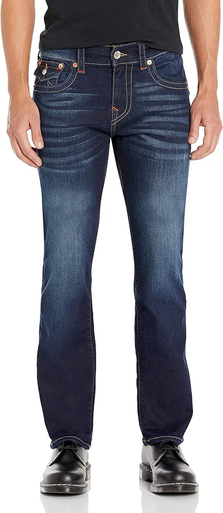 True Religion Men's Ricky Straight Leg Jeans with Back Flap