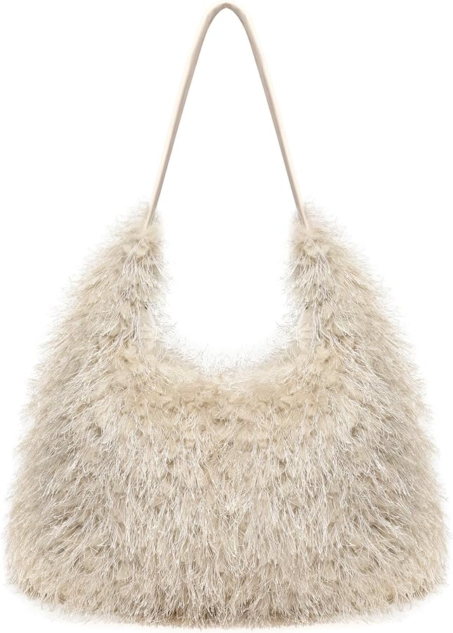 Amazon.com: Large Furry Hobo Shoulder Crossbody Bag for Women Faux