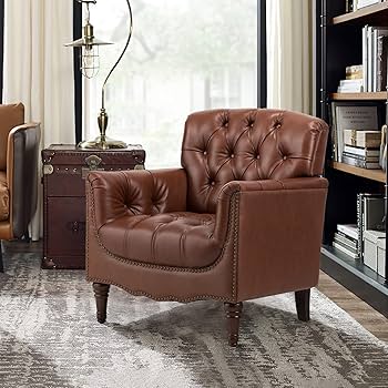Amazon.com: HULALA HOME Mid Century Modern Leather Club Chairs Set