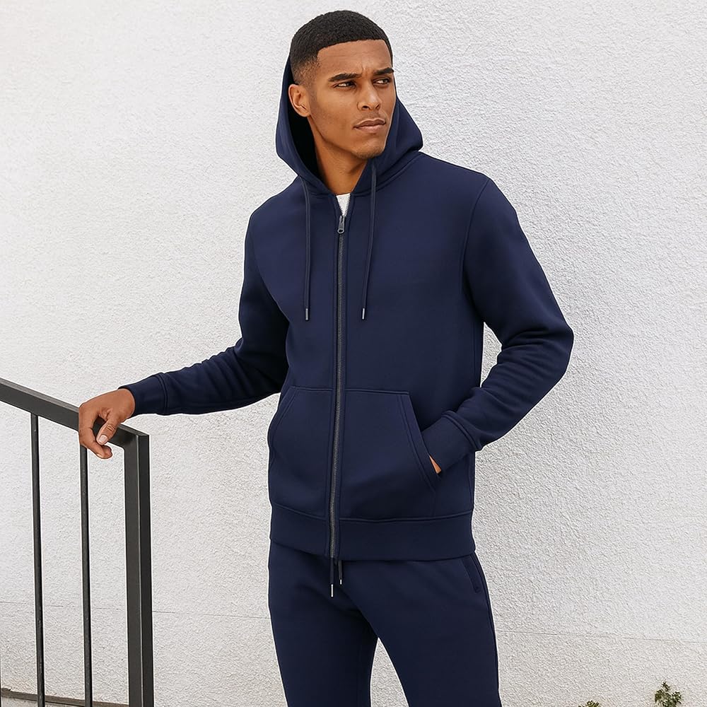 Galaxy by Harvic Men's Fleece-Lined Tracksuit Hoodie & Jogger Set