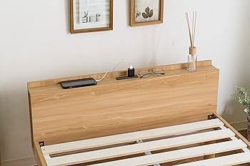 Amazon｜Major In Life ベッド ベッドフレーム すのこ 宮棚付き 木製