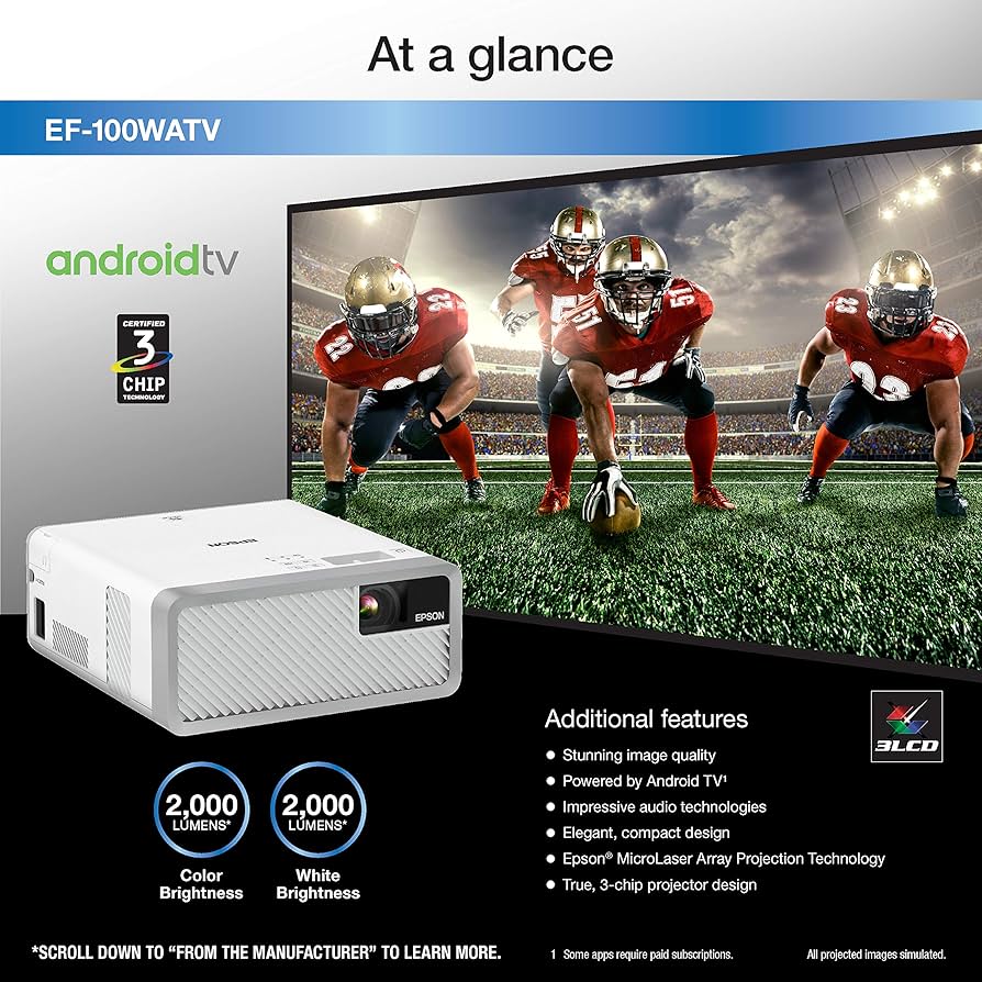 Amazon.com: Epson EF-100 Smart Streaming Laser Projector with