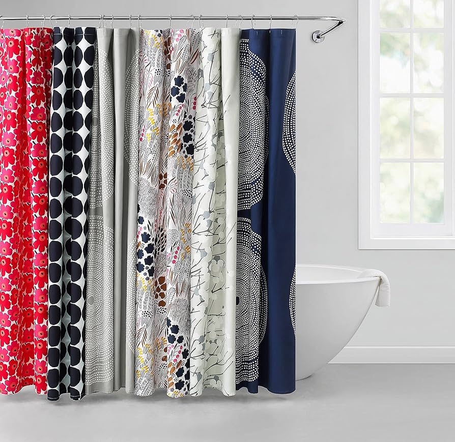 Amazon｜Marimekko - シャワーカーテン、軽量コットンバスルーム装飾