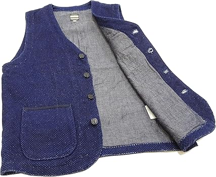 Amazon | (桃太郎ジーンズ) ベスト 04-010 桃太郎JEANS 刺し子ベスト