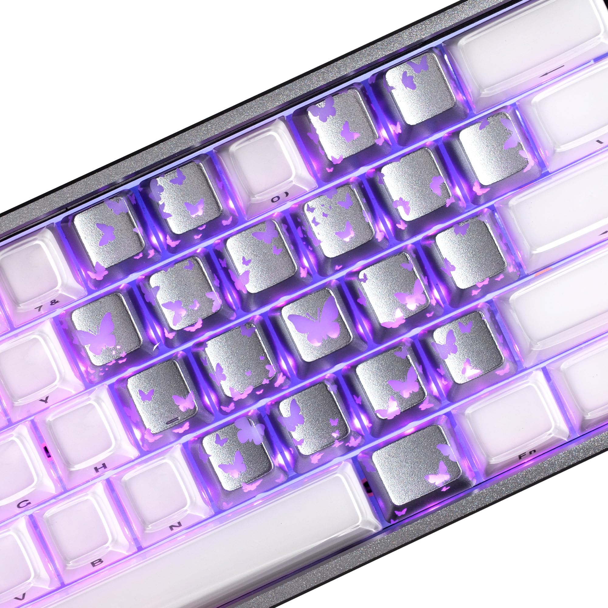 HITIME XVX Butterfly Shine Through Keycaps, Love Theme Cute Custom