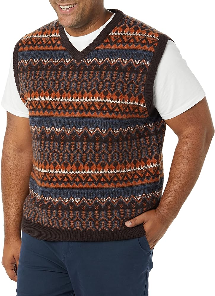 Amazon.com: Amazon Essentials Men's Lambs Wool Sweater Vest, Deep