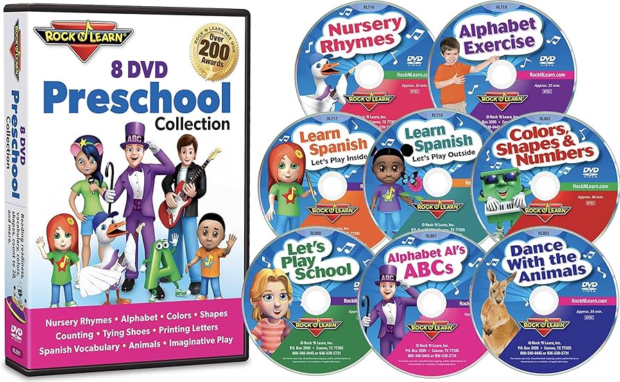 Amazon.com: Preschool 8 DVD Collection by Rock 'N Learn (Nursery