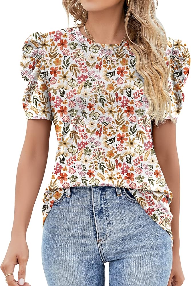 Ivicoer Floral Tops for Women Casual Spring Boho Shirt Loose
