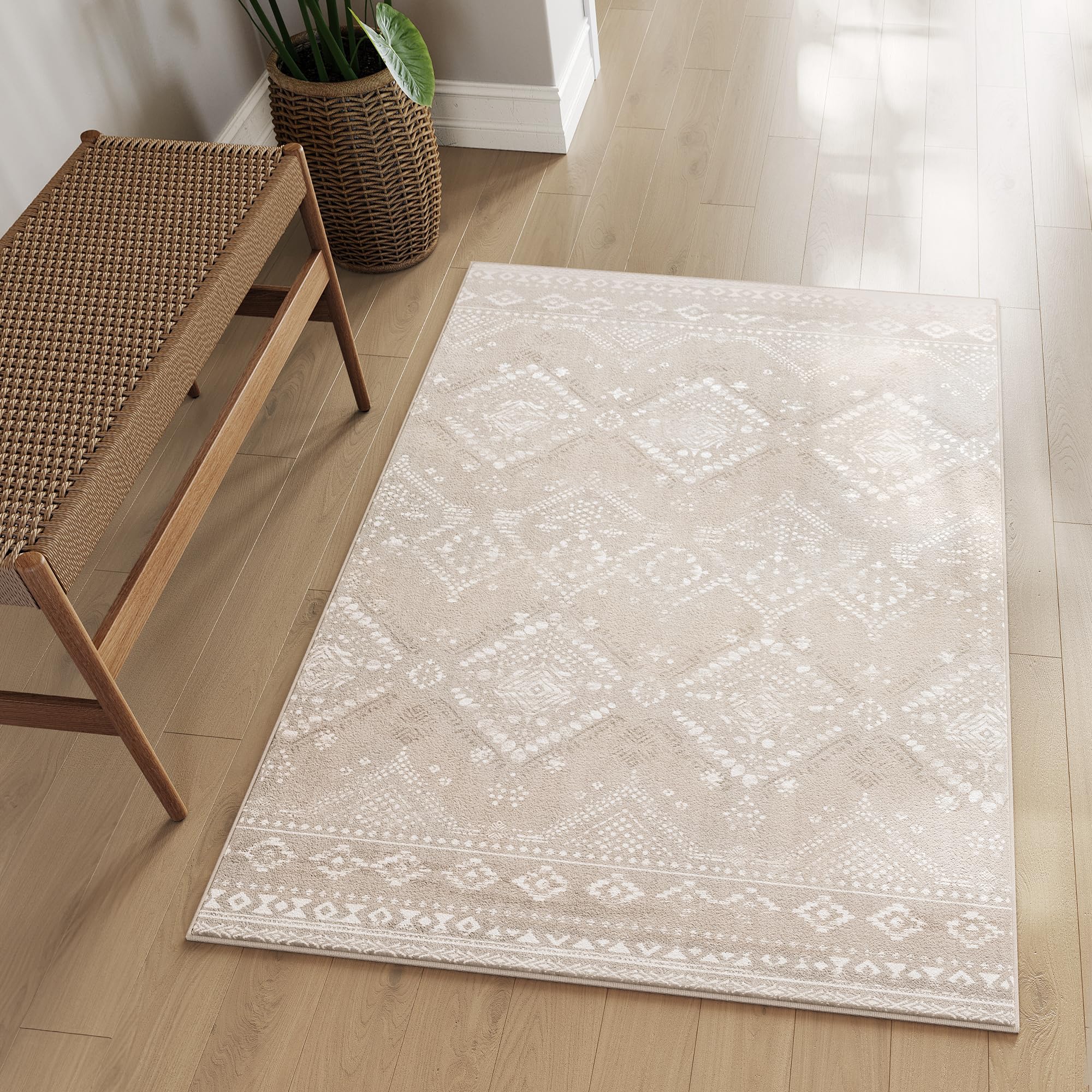 SONGMICS HOME Area Rug, 3x5 ft Rug for Bedroom, Non-Slip Carpet