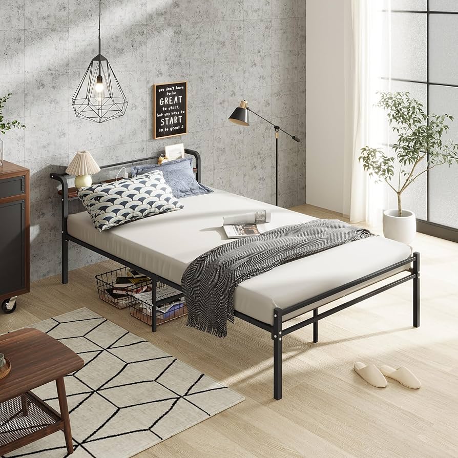 Amazon｜WLIVE ベッドフレーム ベッド セミダブル パイプベッド