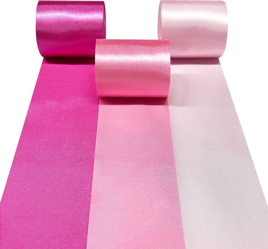 Amazon.co.jp: PinkBlume 60Mローズピンクサテンリボン 幅5cmの