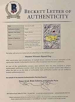 Amazon.com: Masters golf flag signed 29 champs Jordan Spieth Jack