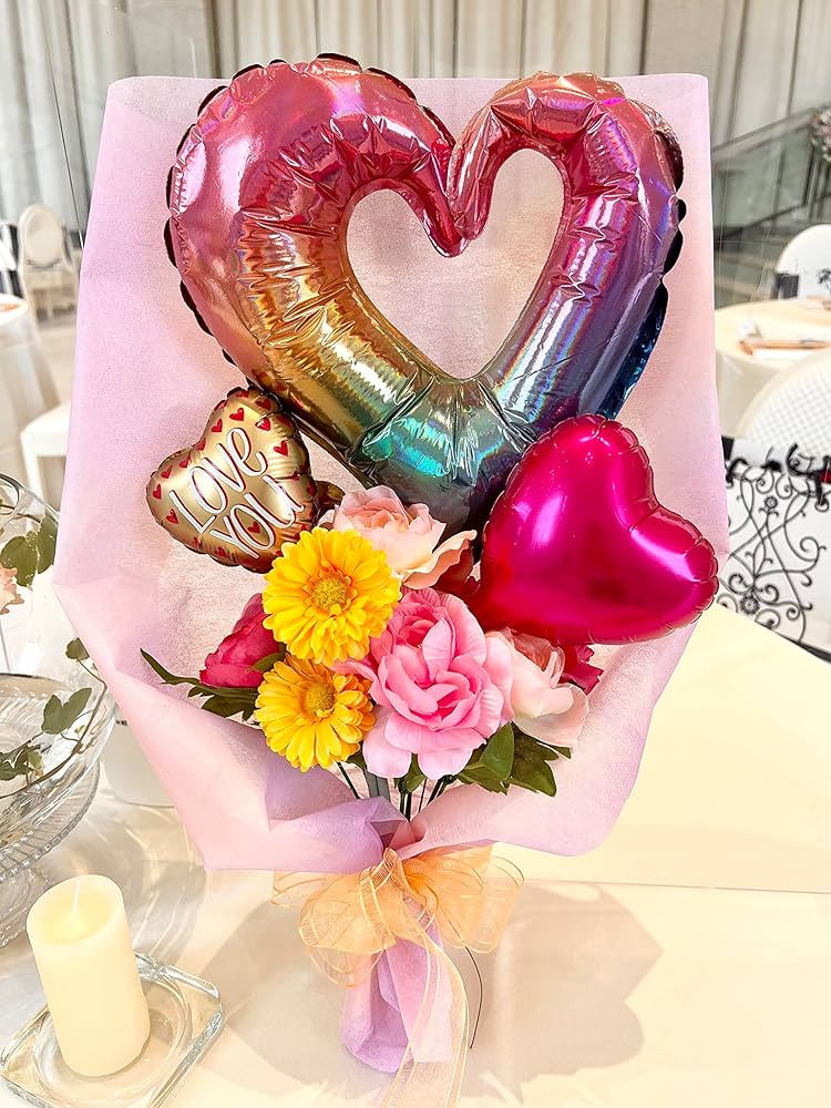 Amazon｜バルーンブーケ 誕生日 アート ブーケ フラワー 花束 ハピネス