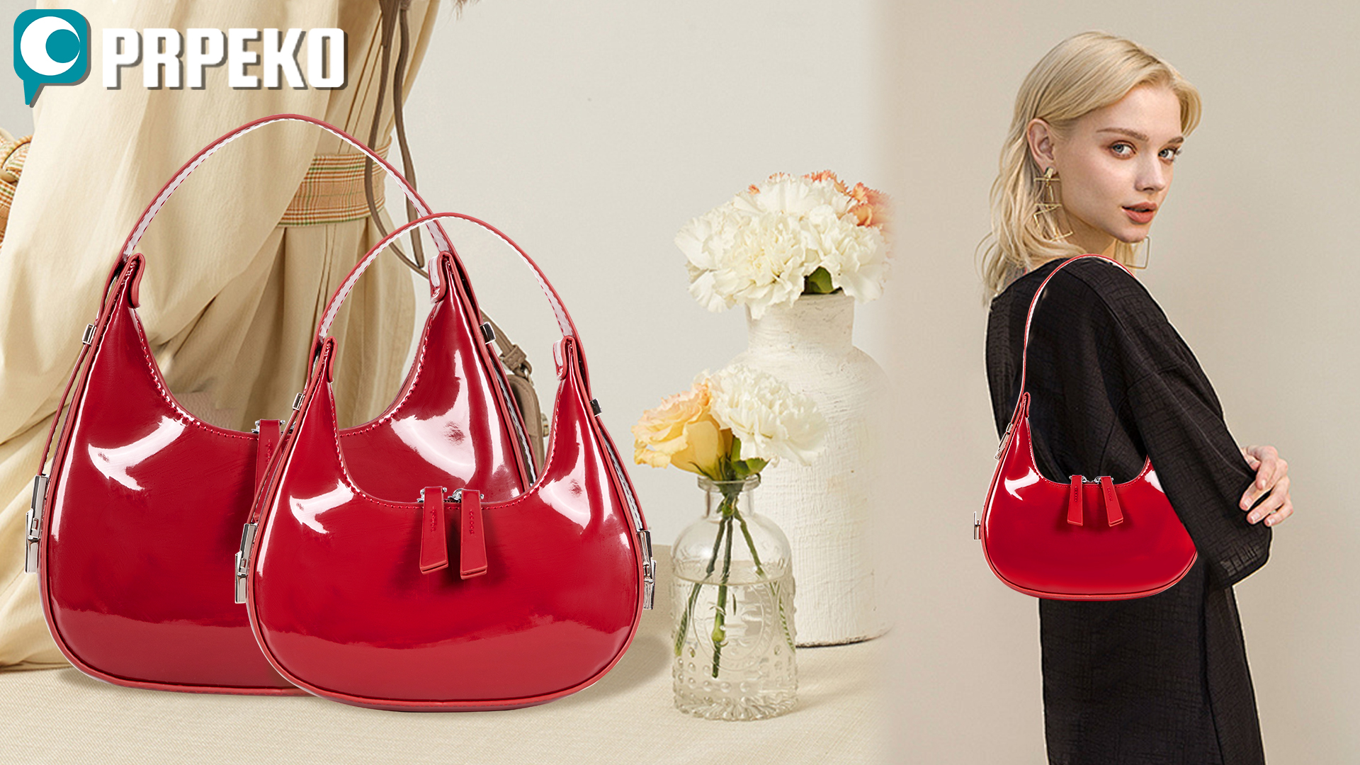 Amazon.com: Prpeko Mini Shoulder Bag Crescent Retro Y2k 90s Hobo