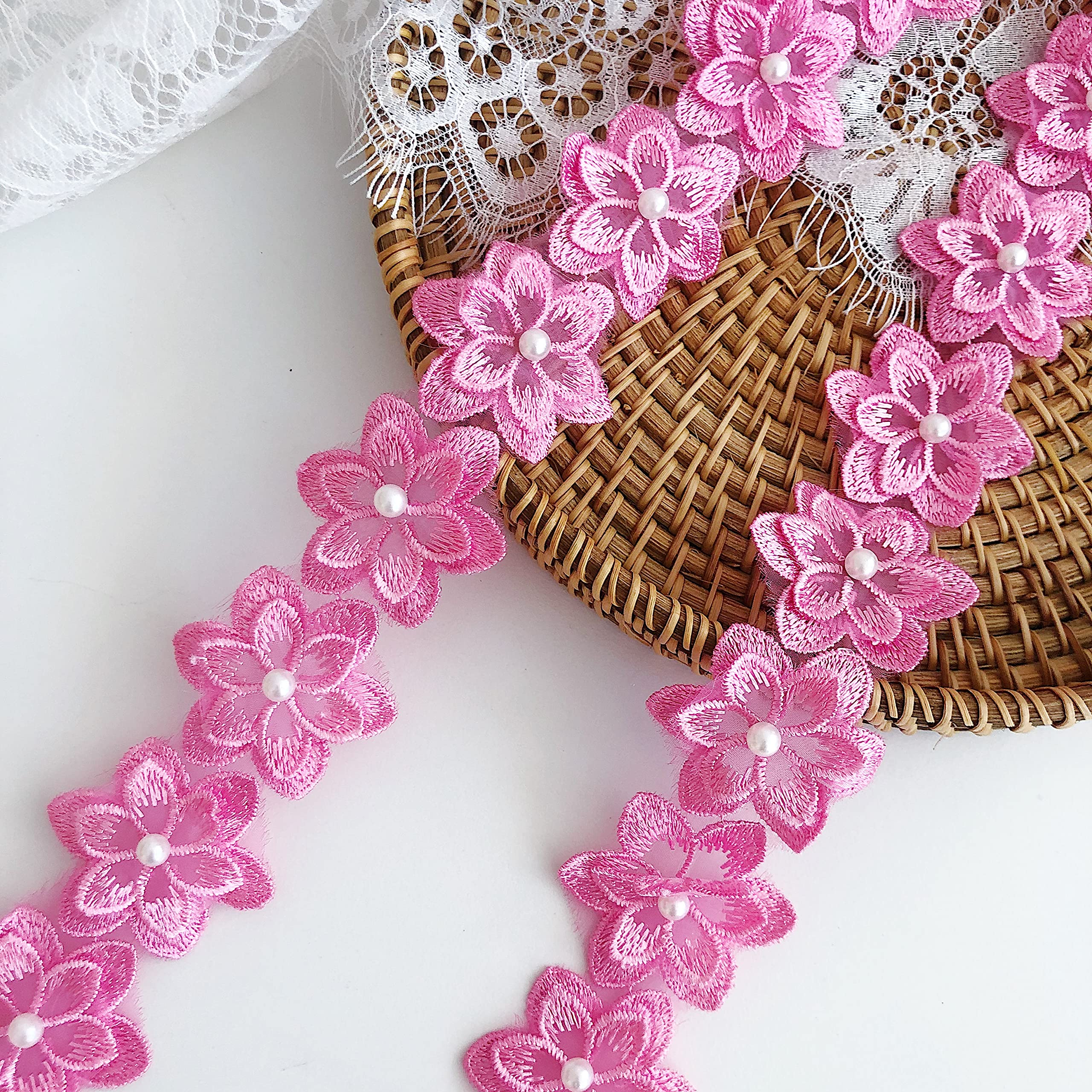 Amazon.com: simpleSS 3Yards Organza Flower Lace Edge Trim Ribbon