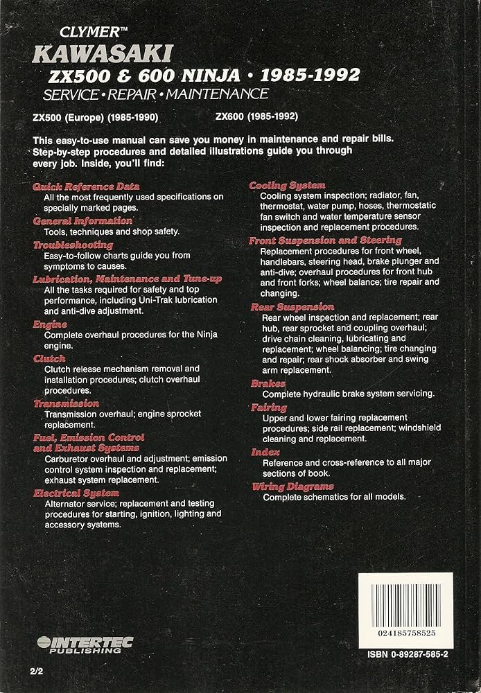 Kawasaki: Zx500 and 600 Ninja, 1985-1992 : Service, Repair